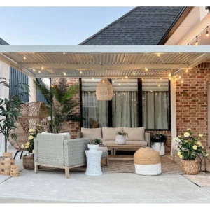 Outdoor Louvered Pergola 12' X 14' White Aluminum Pergola